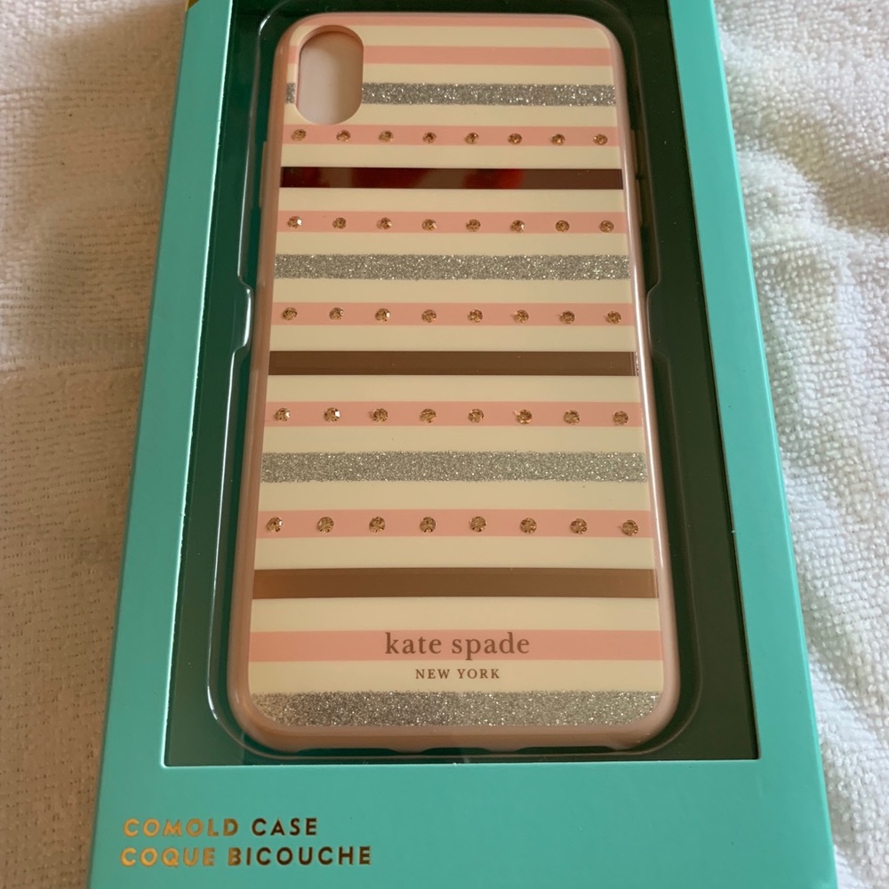 Kate Spade Jewel Pink Stripe XS Max Case NEW